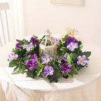 Floweroyal 6 Pack Artificial Flower Garlands 15.8FT Fake Morning Glory Vines Silk Flowers Hanging Garland Ivy for Wedding Arch Party Home Garden Wall Decor (Purple) - Image 3