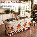Oudain Christmas Gingerbread Table Cover 6 Feet Spandex Stretch Tablecloth - Image 6