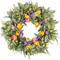 HomeKaren Tulip Spring Wreaths for Front Door 22 Inch, All Season Floral Wreath for Outdoor Indoor Flower, Easter Door Wreath for Spring Summer Easter Home Decor by HomeKaren