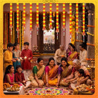 Thiccywoov 10 Pcs 50 Inch Diwali Artificial Marigold Garland with Wooden Lotus Hanging for Decoration Indian Pooja Decor Lotus Flower Decor Ganesh Decorations for Home Wall New Year Gift (Classic) - Image 6