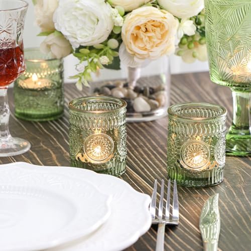 30pcs Assorted Green Votive Candle Holders Bulk, Fall Baby Wedding Shower Decorations,Tealight Candle Holder for Table Centerpieces Decorations, Boho Tea Party Decor, Bridal Shower Gifts for Guests - Image 5