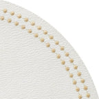 Bodrum Pearls Round Embroidered Placemats Set of 4 – 15" Elegant Table Mats for Dining, Weddings & Special Occasions, Decorative, Wipe-Clean Vinyl Placemats, Antique White/Gold - Image 2