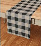 Solino Home 100% Linen Table Runner, 14 x 120 in, Natural and Black Check - Image 2