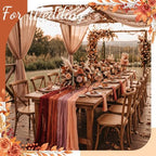 Remagr 12 Pcs Gradient Terracotta Cheesecloth Gauze Table Runners - Image 3