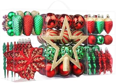 SHareconn 106 PCS Christmas Ball Ornaments for Christmas Tree Decorations by SHareconn