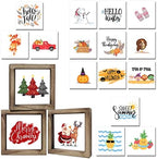 Spring Decor Farmhouse Summer Home Decor Signs 36 Interchangeable Sayings with 3 Wooden Frames for Office and Living Room Tiered Tray Decor Table Desk Wall Decor Seasonal Decoration Holiday Gift by KALAWA