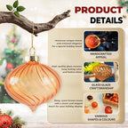 Brown Glass Christmas Ornaments, 12-Pc Vintage Ball & Onion Shapes for Tree - Image 3