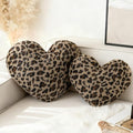 AELS Cheetah Heart Shaped Pillow Set of 2, 20 & 16 Inches Decorative Leopard Print Love Pillows, Soft Fluffy Plush, Valentine's Day, Wedding, Living Room, Bedroom & Nursery Decor, Brown by AELS
