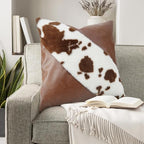 TOMWISH Faux Fur and Artificial Leather Throw Pillow Covers 18x18 Set of - Image 6