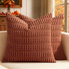 MIULEE Fall Euro Decorative Throw Pillow Covers 26x26 Dark Rust Pack of 2 by MIULEE