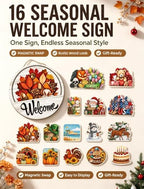 Interchangeable Welcome Sign for Front Door, 12 Inch Wood Hanging Sign，setA - Image 2
