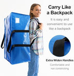 VELVETSURE Heavy Duty Extra Large Moving Bags W/Backpack Straps - Strong Handles & Zippers, Storage Totes For Space Saving, Fold Flat, Alternative to Box and Bin (Set of 6, Multicolor) - Image 4