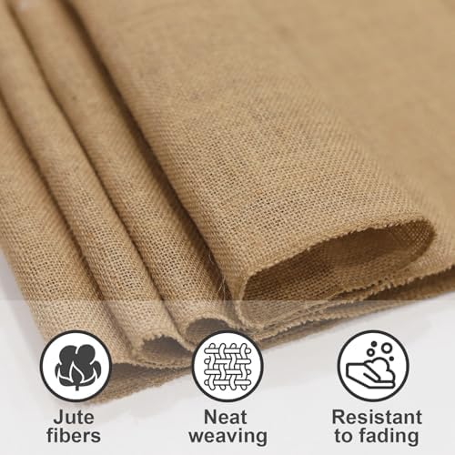 12 PCS Natural Burlap Table Runners,12 x 70 Inch Long, Rustic Farmhouse Country Vintage Boho, Jute Table Runner for Western Wedding Decorations,Farmhouse Style - Image 4