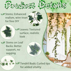 ucky Ivy Vines 71 Inch 4 Pcs Artificial Plant Silk Fake for Wall Hanging Decor Greenery Ceiling Decor Home Decor Outdoor Decor Wedding Decoration Vines Aesthetic Room Decor （White） - Image 2