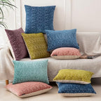 FIFU 22x22 Inch Throw Pillow Covers Set of 2, Jacquard Velvet, Olive Green - Image 6