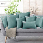Nestl Throw Pillow Covers, Cozy Velvet Decorative Outdoor Pillow Covers 20X20 Inches, Soft Solid Cushion Covers for Sofa, Bed and Car, Set of 4 - Teal - Image 6