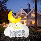 Eid Gift Inflatable Moon Cloud Decoration - Muslim Eid Holiday Decor with LED Lights for Festive Celebrations, Blow-Up Yard Décor 60"x50" + Free Foil Balloons - Image 7