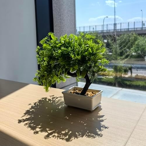 Artificial Bonsai Pine Tree Fake Desk Plants Commercial Reception Charm Adornment Home Decor Office Bookshelf Decor (Warm Colors) - Image 4