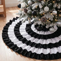 Civaner 48'' Christmas Black and White Tree Skirt, Ruffle Farmhouse Mat by Civaner