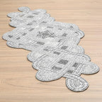Handmade Beaded Table Runner 13 x 36 Inch, Grey Silver Decorative Glass Bead Table Runner with Polyester Back, Elegant Dining Table Centerpiece for Coffee, Wedding, Holiday & Farmhouse Home Décor - Image 3