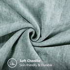 decorUhome Soft Chenille Throw Pillow Covers 24x24 Set of 2 Aqua Haze - Image 2