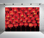 BELECO 9x6ft Fabric Happy Chinese New Year Backdrop Red Lanterns Chinese Traditional Lanterns Lit at Night New Year Eve Background Spring Festival Lunar New Year Decorations Backdrop Photo Props - Image 2