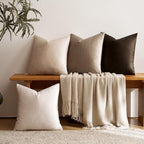 GIGIZAZA Pack of 4 Decorative Velvet Pillow Covers 20x20 Gradient Brown - Image 2