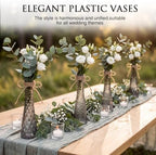 Set of 12 Grey Glass Bud Vases for Centerpiece, Assorted - Image 4