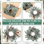 6 PCS Mini Christmas Wreaths for Kitchen Cabinet Front Door with Bow - Image 4
