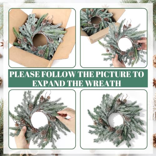6 PCS Mini Christmas Wreaths for Kitchen Cabinet Front Door with Bow - Image 4