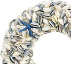 Natural Seashell Wreath w/Shells, Starfish, Pearls, Sea Snails - Spring & Summer Coastal Decor Beach House Indoor Door Wreath, 23in Dark Blue - Image 2