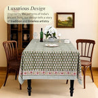 CPC Tablecloth 100% Cotton 60x60 Inch Indian Block Print Easter Square Table Cover, Table Cloth for Weddings, Parties- Jade Green 4-Seater - Image 2