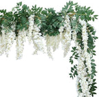 Encrypted Flower Vine Wisteria Artificial Garland Hanging (White, 1pc) - Image 4