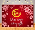 BELECO 20x10ft Fabric Happy Vietnamese Lunar New Year Backdrop 2026 TET Decorations Cherry Blossoms Red Asian New Year Party Decorations Kids Family Photoshoot Studio Props - Image 2