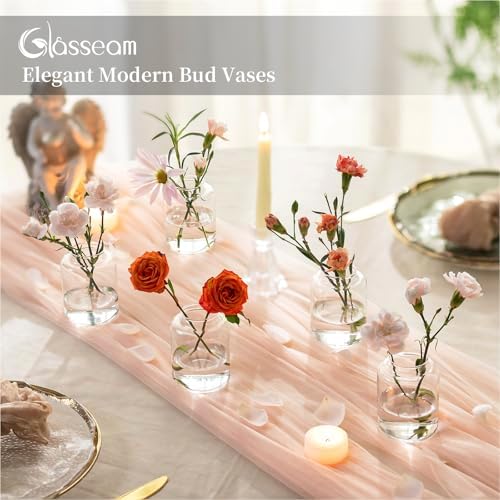 Glasseam Bud vases Set of 12: Glass Vases for Centerpieces Modern Small Vases for Home Table Shelf Wedding Party Decoration - Clear Vase for Flowers Stem Roses Tuilps Cuttings - Image 4