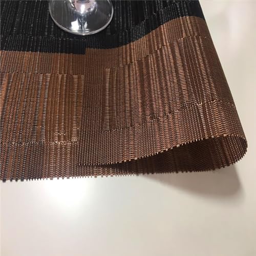 PIGCHCY Vinyl Placemats Set of 12 Washable Durable Kitchen Table Mats Easy to Clean Plastic Placemats for Dining Table (Brown) - Image 5
