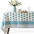 Vintage Floral Rectangle Tablecloth 60x120 Inch Blue Meadow by LinksloveHome