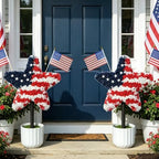 2 Pack 25.6" Patriotic Star Topiary Trees w/ 4 Flags for 4th of July - Image 6
