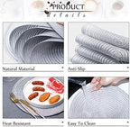 Buryeah 24 Pieces 13 Inch Christmas Round Placemats Circle Woven Place Mats Boho Decor Dining Table Mats Table Scape Hosting Friends for Wedding Birthday Dinner Parties (Silver) - Image 4