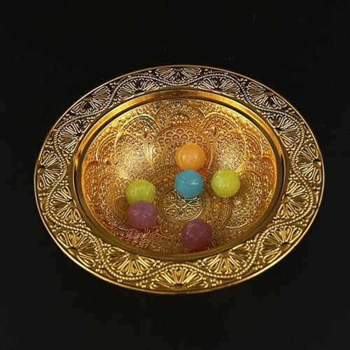 Ramadan Serving Dish Metal Ramadan Tray with Lid Eid Mubarak Plate Gold Candy Bowl for Wedding Home Party Desk Decoration - Image 7