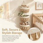 Hanging Basket, Over Door Organizer, 3 -Tier Wall Basket with Hooks - Image 3