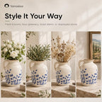 Blue and White Pitcher Vases for Flower,Chinoiserie Ceramic Vase Home Decor - Image 4