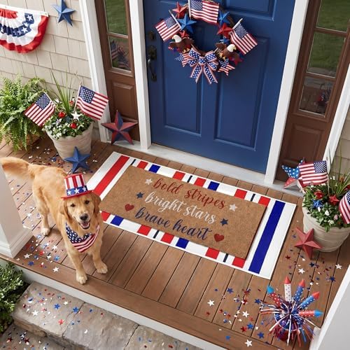 Moucuny 2 Pcs Veterans Day Outdoor Mat, Non-Slip, Long - Image 2