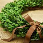 Boxwood Wreath X-Larger 22 inch Preserved Nature Boxwood Wreath Home Decor Stay Fresh for Years for Door Wall Window Party Décor Spring Summer Fresh Green Wreath - Image 2
