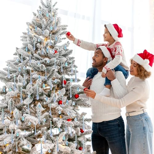 Vercraft 100 Pcs Christmas Tree Acrylic Hanging Ornaments, Laser Color - Image 5