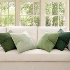 MIULEE Spring Green Decorative Throw Pillow Covers 22x22 Inch Set of 4 Boho Farmhouse Cushion Covers Mordern Nordic Pillow Cases Soft Corduroy Gradient Home Decor for Couch Sofa Living Room Bed - Image 2