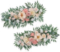 TINGE TIME Flower Garlands, 2 PCS Artificial Eucalyptus Garlands, Handcraft Artificial Rose Garland for Arch Wedding Sweetheart Table Ceremony Backdrop Decorations for Home (DustyRose&Champagne) by TINGETIME