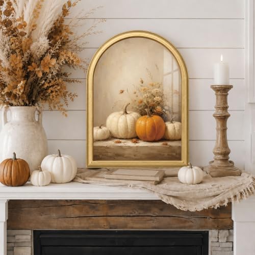 Wheatwin Fall Wall Decor, Pumpkins Gold Arched Framed Wall Art Fall Artwork - Image 7
