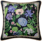 Vintage Navy Blue Floral Pillow Cover 18x18, Hydrangea by Unknown