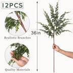 12Pcs 36" Long Artificial Christmas Cedar Pine Branches for Vase Decoration - Image 6